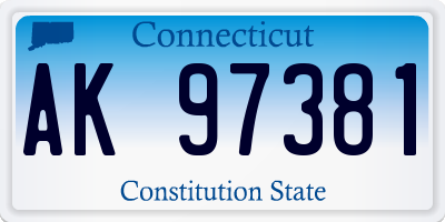CT license plate AK97381
