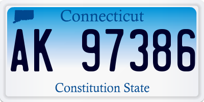 CT license plate AK97386