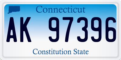 CT license plate AK97396
