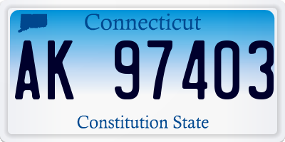CT license plate AK97403