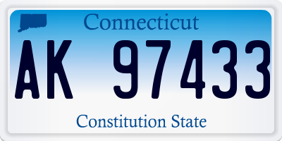 CT license plate AK97433