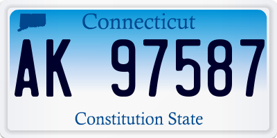 CT license plate AK97587