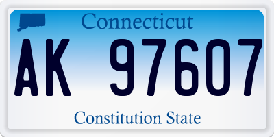 CT license plate AK97607