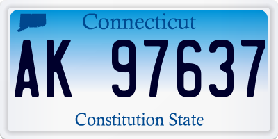 CT license plate AK97637