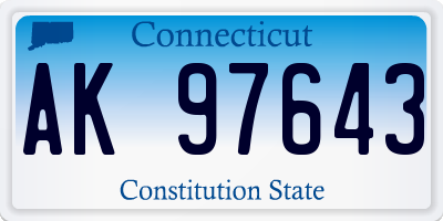 CT license plate AK97643