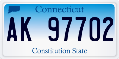 CT license plate AK97702