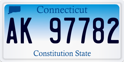 CT license plate AK97782