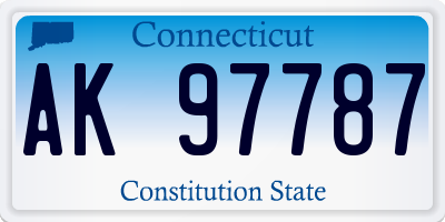 CT license plate AK97787