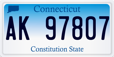 CT license plate AK97807