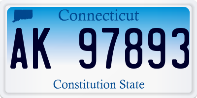 CT license plate AK97893