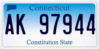 CT license plate AK97944