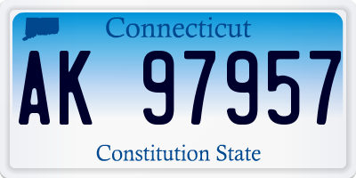CT license plate AK97957