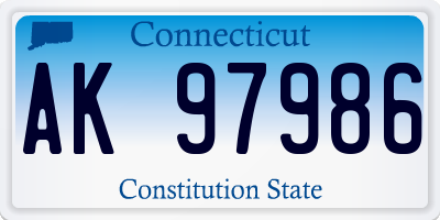 CT license plate AK97986