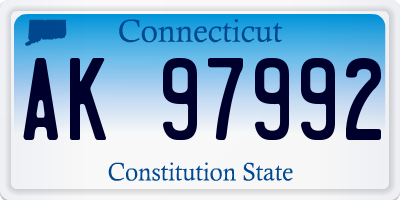 CT license plate AK97992