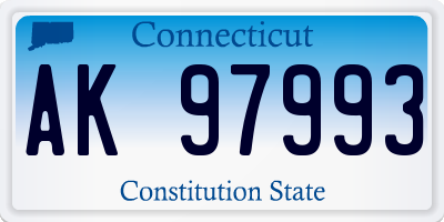 CT license plate AK97993