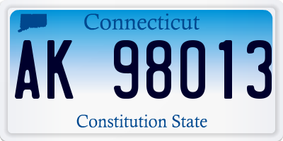 CT license plate AK98013