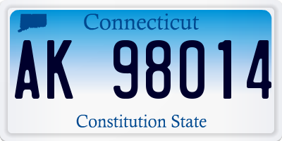 CT license plate AK98014