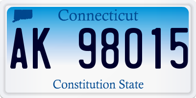 CT license plate AK98015