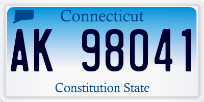 CT license plate AK98041