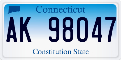 CT license plate AK98047