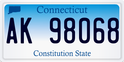 CT license plate AK98068