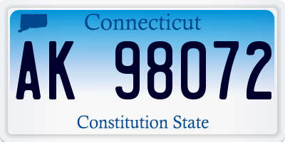 CT license plate AK98072