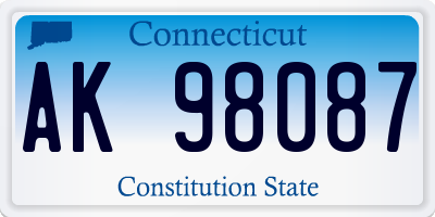 CT license plate AK98087