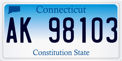 CT license plate AK98103