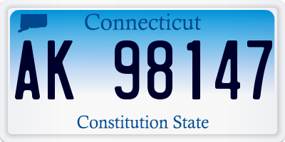 CT license plate AK98147