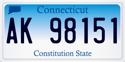 CT license plate AK98151