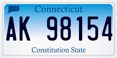 CT license plate AK98154