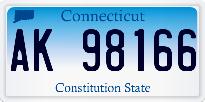 CT license plate AK98166