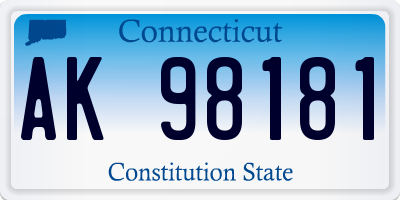 CT license plate AK98181