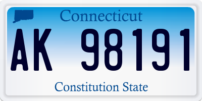 CT license plate AK98191