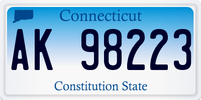 CT license plate AK98223