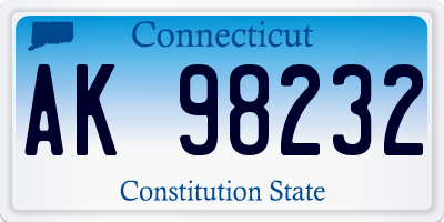 CT license plate AK98232