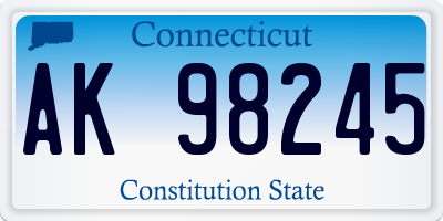CT license plate AK98245
