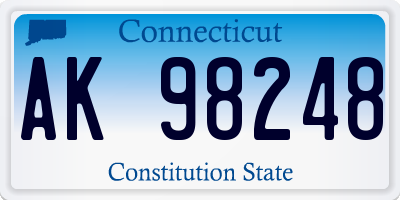 CT license plate AK98248