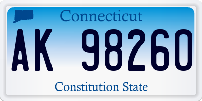 CT license plate AK98260
