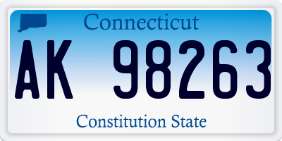 CT license plate AK98263