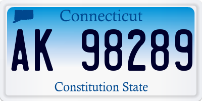 CT license plate AK98289