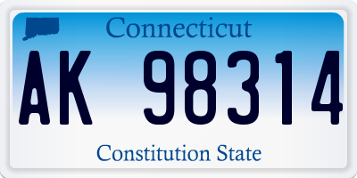 CT license plate AK98314