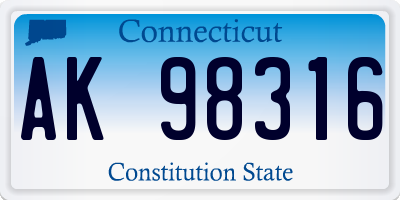 CT license plate AK98316
