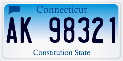 CT license plate AK98321