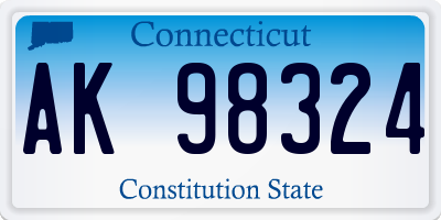 CT license plate AK98324