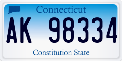 CT license plate AK98334