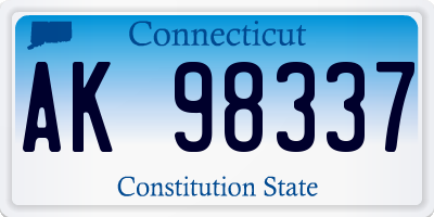 CT license plate AK98337