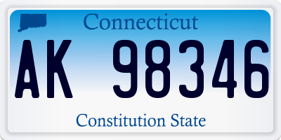 CT license plate AK98346