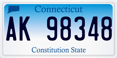 CT license plate AK98348