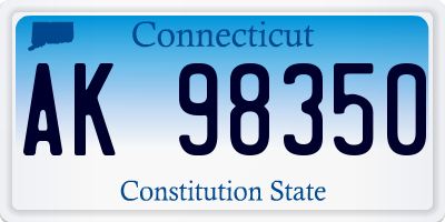 CT license plate AK98350